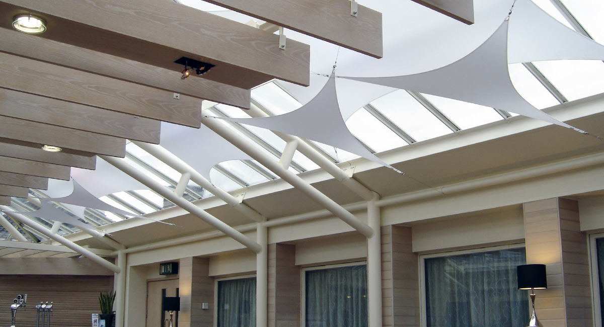 InShade commercial sail blinds supplied and installed by Curtaincraft