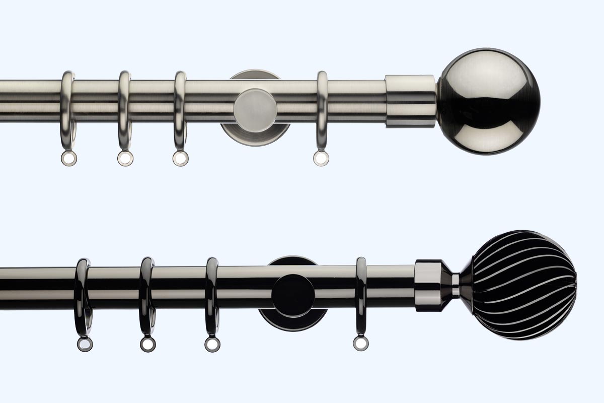 Inspired Lustra designer curtain poles at Curtaincraft